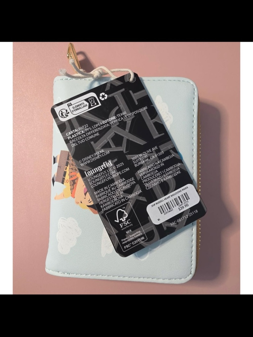 NWT Loungefly Disney Pixar Up Russell Heart Balloons Accordion Wallet - Picture 9 of 9